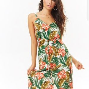 Floral and Palm tree maxi dress